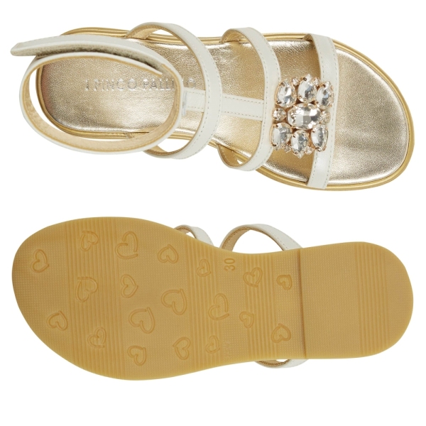 Girls Sandals with Velcro and Jewels PINCO PALLINO 