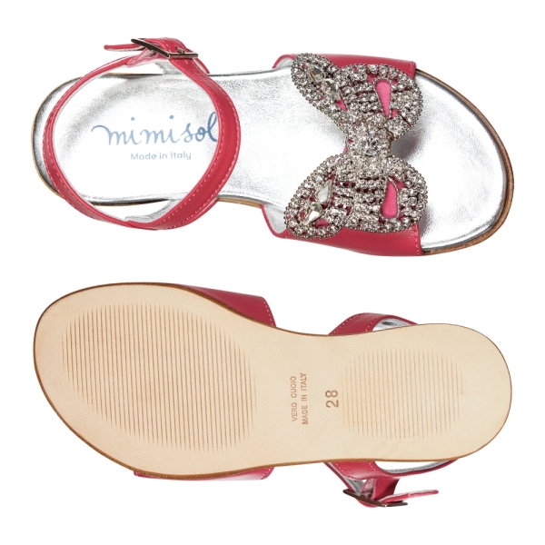 Girls Sandals With Jeweled Butterfly MI.MI.SOL 