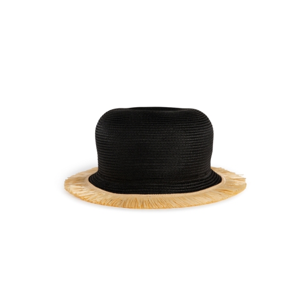 Girls Raffia-Embellished Bowler Hat MI.MI.SOL 